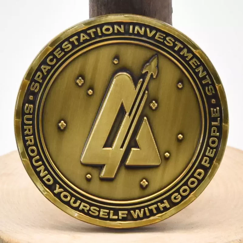 Custom 3D Metal Antique Gold Coin - Image 3