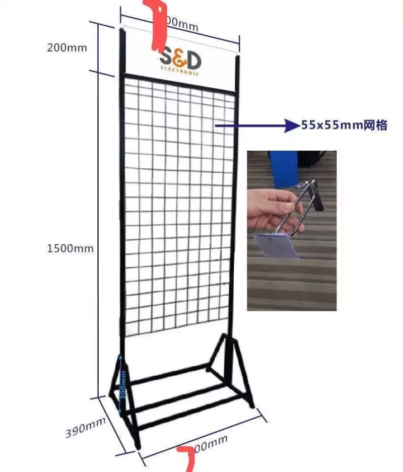 Metal Wire Rack Stand Display with Hooks