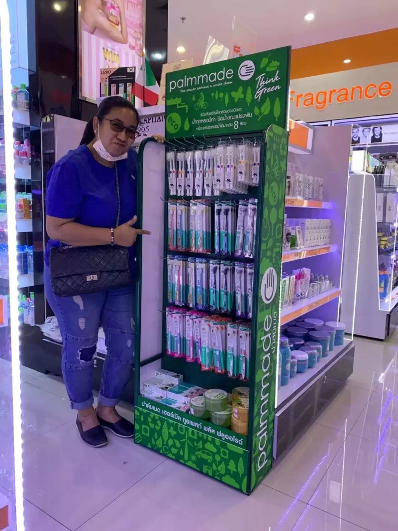 Supermarket Metal Wire Plastic Stand with Hooks